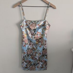 Urban Outfitters Satin Floral Bodycon Mini Dress